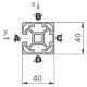 Profilo in alluminio 40x40L 1N