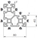 Profilo in alluminio 40x80x80L (Cassa 8 barre)