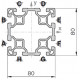 Profilo in alluminio 80x80L (Cassa 6 barre)