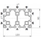 Profilo in alluminio 80x120L (Cassa 4 barre)