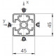 Profilo in alluminio 45x45L 1N (Cassa 20 barre)
