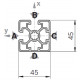 Profilo in alluminio 45x45L 2NVS (Cassa 20 barre)