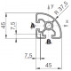 Profilo in alluminio 45x45L R (Cassa 20 barre)