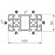 Profilo in alluminio 50x100L (Cassa 10 barre)