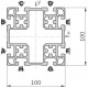 Profilo in alluminio 100x100L (Cassa 6 barre)