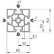 Profilo in alluminio 60x60L (Cassa 20 barre)