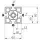 Profilo in alluminio 60x60 (Cassa 20 barre)