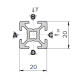 Profilo in alluminio 20x20